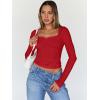 imageTrendy Queen Womens Going Out Tops Long Sleeve Top Trendy Cute Shirt Y2k Clothing Fall Fashion Clothes 2025Red