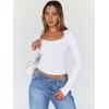 imageTrendy Queen Womens Going Out Tops Long Sleeve Top Trendy Cute Shirt Y2k Clothing Fall Fashion Clothes 2025White