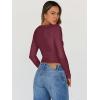 imageTrendy Queen Womens Going Out Tops Long Sleeve Top Trendy Cute Shirt Y2k Clothing Fall Fashion Clothes 2025Wine Red