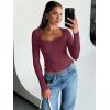 imageTrendy Queen Womens Going Out Tops Long Sleeve Top Trendy Cute Shirt Y2k Clothing Fall Fashion Clothes 2025Wine Red