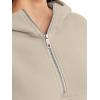 imageTrendy Queen Womens Hoodies Quarter Zip Pullover Oversized Sweatshirts Half Zip Pullover With Pockets Fall ClothesApricot