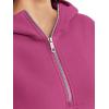 imageTrendy Queen Womens Hoodies Quarter Zip Pullover Oversized Sweatshirts Half Zip Pullover With Pockets Fall ClothesHotpink