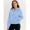 imageTrendy Queen Womens Hoodies Quarter Zip Pullover Oversized Sweatshirts Half Zip Pullover With Pockets Fall ClothesLightblue