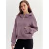 imageTrendy Queen Womens Hoodies Quarter Zip Pullover Oversized Sweatshirts Half Zip Pullover With Pockets Fall ClothesNutmeg