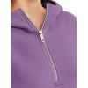 imageTrendy Queen Womens Hoodies Quarter Zip Pullover Oversized Sweatshirts Half Zip Pullover With Pockets Fall ClothesPurple