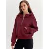 imageTrendy Queen Womens Hoodies Quarter Zip Pullover Oversized Sweatshirts Half Zip Pullover With Pockets Fall ClothesWinered