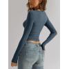 imageTrendy Queen Womens Long Sleeve Shirts Sweetheart Neckline Basic Crop Tops Cute Fall Tshirt Y2k Going Out Outfits 2024Haze Blue