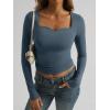imageTrendy Queen Womens Long Sleeve Shirts Sweetheart Neckline Basic Crop Tops Cute Fall Tshirt Y2k Going Out Outfits 2024Haze Blue