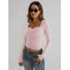 imageTrendy Queen Womens Long Sleeve Shirts Sweetheart Neckline Basic Crop Tops Cute Fall Tshirt Y2k Going Out Outfits 2024Pink
