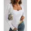 imageTrendy Queen Womens Long Sleeve Shirts Sweetheart Neckline Basic Crop Tops Cute Fall Tshirt Y2k Going Out Outfits 2024White