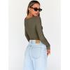 imageTrendy Queen Womens Tops Trendy Fashion Clothes Going Out Long Sleeve Shirts V Neck Basic Y2K Cute Shirt Slim Fitted CorsetArmy Green