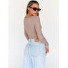 imageTrendy Queen Womens Tops Trendy Fashion Clothes Going Out Long Sleeve Shirts V Neck Basic Y2K Cute Shirt Slim Fitted CorsetBeige