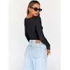 imageTrendy Queen Womens Tops Trendy Fashion Clothes Going Out Long Sleeve Shirts V Neck Basic Y2K Cute Shirt Slim Fitted CorsetBlack