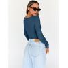 imageTrendy Queen Womens Tops Trendy Fashion Clothes Going Out Long Sleeve Shirts V Neck Basic Y2K Cute Shirt Slim Fitted CorsetDark Blue