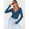 imageTrendy Queen Womens Tops Trendy Fashion Clothes Going Out Long Sleeve Shirts V Neck Basic Y2K Cute Shirt Slim Fitted CorsetDark Blue