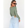 imageTrendy Queen Womens Tops Trendy Fashion Clothes Going Out Long Sleeve Shirts V Neck Basic Y2K Cute Shirt Slim Fitted CorsetGreen