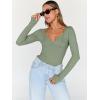 imageTrendy Queen Womens Tops Trendy Fashion Clothes Going Out Long Sleeve Shirts V Neck Basic Y2K Cute Shirt Slim Fitted CorsetGreen