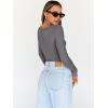 imageTrendy Queen Womens Tops Trendy Fashion Clothes Going Out Long Sleeve Shirts V Neck Basic Y2K Cute Shirt Slim Fitted CorsetGrey