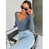 imageTrendy Queen Womens Tops Trendy Fashion Clothes Going Out Long Sleeve Shirts V Neck Basic Y2K Cute Shirt Slim Fitted CorsetHaze Blue