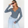 imageTrendy Queen Womens Tops Trendy Fashion Clothes Going Out Long Sleeve Shirts V Neck Basic Y2K Cute Shirt Slim Fitted CorsetHaze Blue