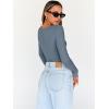 imageTrendy Queen Womens Tops Trendy Fashion Clothes Going Out Long Sleeve Shirts V Neck Basic Y2K Cute Shirt Slim Fitted CorsetHaze Blue