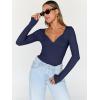 imageTrendy Queen Womens Tops Trendy Fashion Clothes Going Out Long Sleeve Shirts V Neck Basic Y2K Cute Shirt Slim Fitted CorsetNavy
