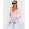 imageTrendy Queen Womens Tops Trendy Fashion Clothes Going Out Long Sleeve Shirts V Neck Basic Y2K Cute Shirt Slim Fitted CorsetPink
