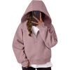 imageTrendy Queen Womens Hoodies Quarter Zip Pullover Oversized Sweatshirts Half Zip Pullover With Pockets Fall ClothesDarkpink