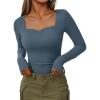 imageTrendy Queen Womens Long Sleeve Shirts Sweetheart Neckline Basic Crop Tops Cute Fall Tshirt Y2k Going Out Outfits 2024Haze Blue