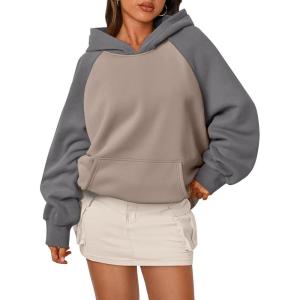 imageTrendy Queen Oversized Hoodies for Women Pullover Fleece Fall Sweatshirts Fashion Y2K Outfits Clothes 2025Coffeegrey Darkgrey