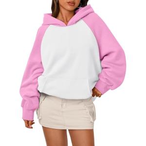 imageTrendy Queen Oversized Hoodies for Women Pullover Fleece Fall Sweatshirts Fashion Y2K Outfits Clothes 2025White Pink