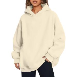 imageTrendy Queen Womens Oversized Hoodies Fleece Hooded Sweatshirts Casual Pullover Fall Winter Outfits Long Sleeve Tops 2025Apricot