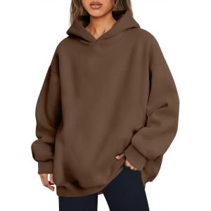 imageTrendy Queen Womens Oversized Hoodies Fleece Hooded Sweatshirts Casual Pullover Fall Winter Outfits Long Sleeve Tops 2025Brown