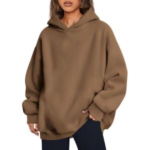 imageTrendy Queen Womens Oversized Hoodies Fleece Hooded Sweatshirts Casual Pullover Fall Winter Outfits Long Sleeve Tops 2025Khaki