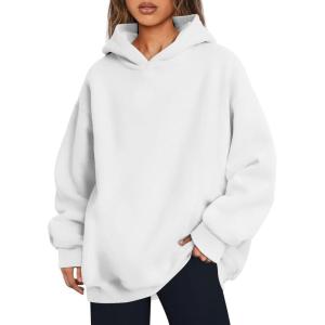 imageTrendy Queen Womens Oversized Hoodies Fleece Hooded Sweatshirts Casual Pullover Fall Winter Outfits Long Sleeve Tops 2025White