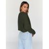 imageTrendy Queen Cropped Sweatshirts for Women Oversized Crewneck Sweaters Long Sleeve Tops Fall Winter Clothes 2024Armygreen