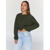 imageTrendy Queen Cropped Sweatshirts for Women Oversized Crewneck Sweaters Long Sleeve Tops Fall Winter Clothes 2024Armygreen