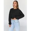 imageTrendy Queen Cropped Sweatshirts for Women Oversized Crewneck Sweaters Long Sleeve Tops Fall Winter Clothes 2024Black