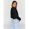 imageTrendy Queen Cropped Sweatshirts for Women Oversized Crewneck Sweaters Long Sleeve Tops Fall Winter Clothes 2024Black