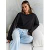 imageTrendy Queen Cropped Sweatshirts for Women Oversized Crewneck Sweaters Long Sleeve Tops Fall Winter Clothes 2024Black