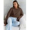 imageTrendy Queen Cropped Sweatshirts for Women Oversized Crewneck Sweaters Long Sleeve Tops Fall Winter Clothes 2024Brown