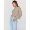 imageTrendy Queen Cropped Sweatshirts for Women Oversized Crewneck Sweaters Long Sleeve Tops Fall Winter Clothes 2024Coffeegrey
