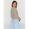 imageTrendy Queen Cropped Sweatshirts for Women Oversized Crewneck Sweaters Long Sleeve Tops Fall Winter Clothes 2024Coffeegrey