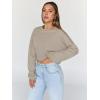 imageTrendy Queen Cropped Sweatshirts for Women Oversized Crewneck Sweaters Long Sleeve Tops Fall Winter Clothes 2024Coffeegrey