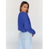 imageTrendy Queen Cropped Sweatshirts for Women Oversized Crewneck Sweaters Long Sleeve Tops Fall Winter Clothes 2024Darkblue