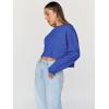imageTrendy Queen Cropped Sweatshirts for Women Oversized Crewneck Sweaters Long Sleeve Tops Fall Winter Clothes 2024Darkblue