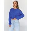 imageTrendy Queen Cropped Sweatshirts for Women Oversized Crewneck Sweaters Long Sleeve Tops Fall Winter Clothes 2024Darkblue