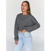 imageTrendy Queen Cropped Sweatshirts for Women Oversized Crewneck Sweaters Long Sleeve Tops Fall Winter Clothes 2024Deepgrey