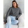 imageTrendy Queen Cropped Sweatshirts for Women Oversized Crewneck Sweaters Long Sleeve Tops Fall Winter Clothes 2024Deepgrey