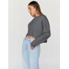 imageTrendy Queen Cropped Sweatshirts for Women Oversized Crewneck Sweaters Long Sleeve Tops Fall Winter Clothes 2024Deepgrey